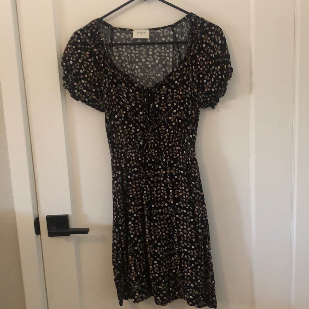 Floral tie front dress